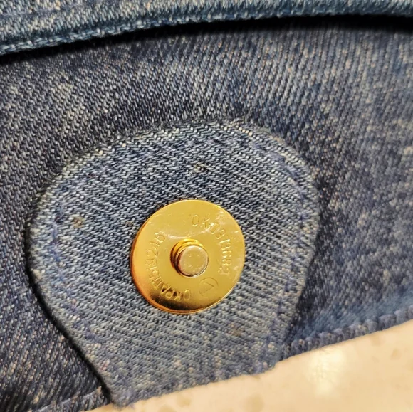 NWOT San Remo Italia Moda Denim Hobo Bag with Gold Accents - Picture 8 of 8